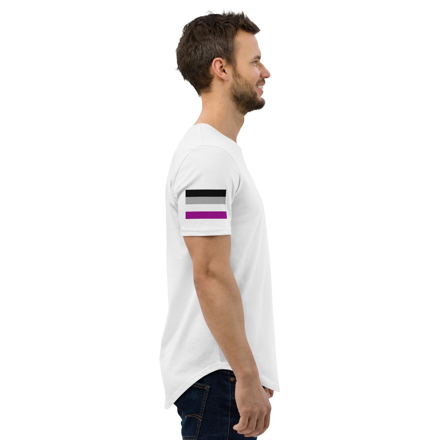 Asexual Pride Flag Curved Hem T-Shirt