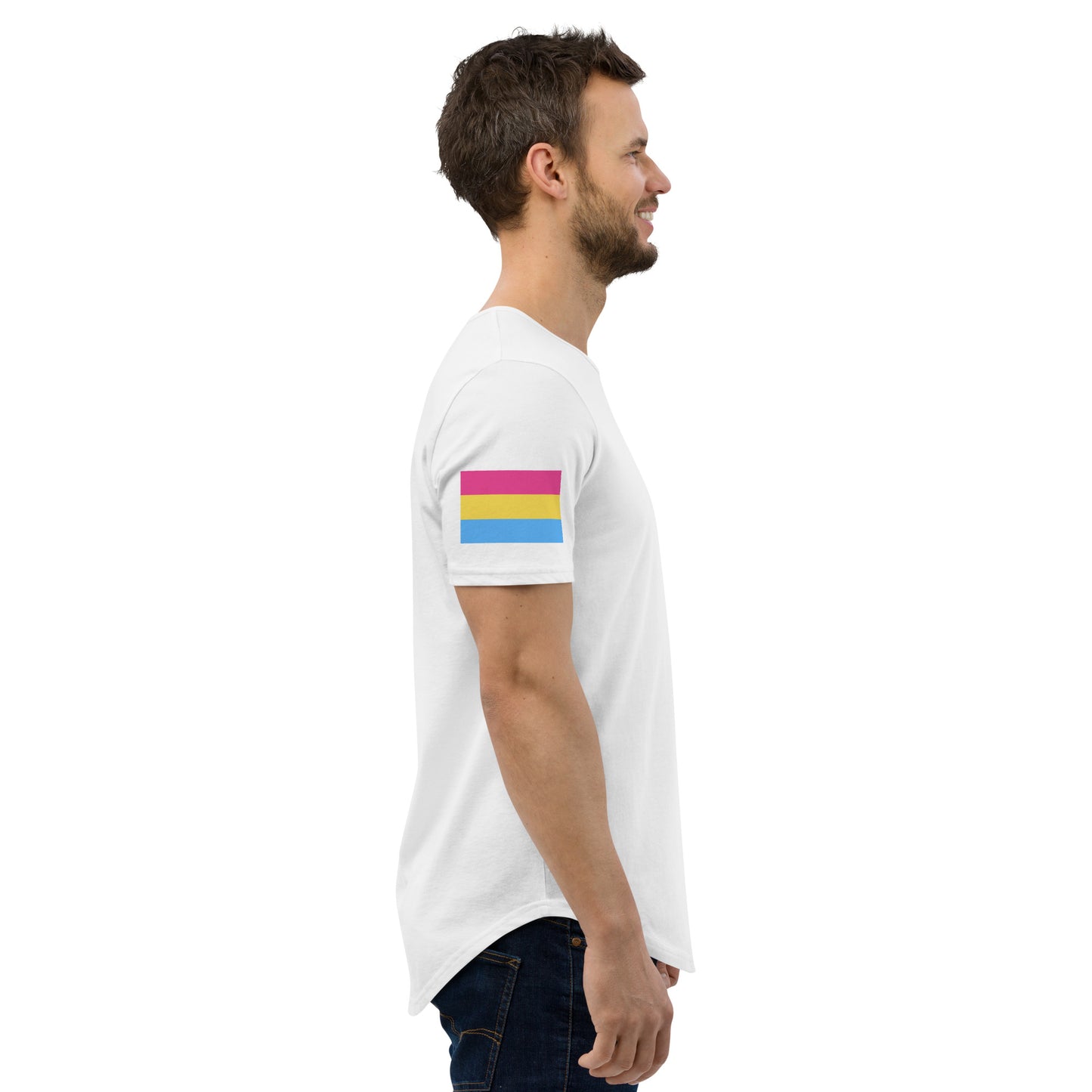 Pansexual Pride Flag Curved Hem T-Shirt