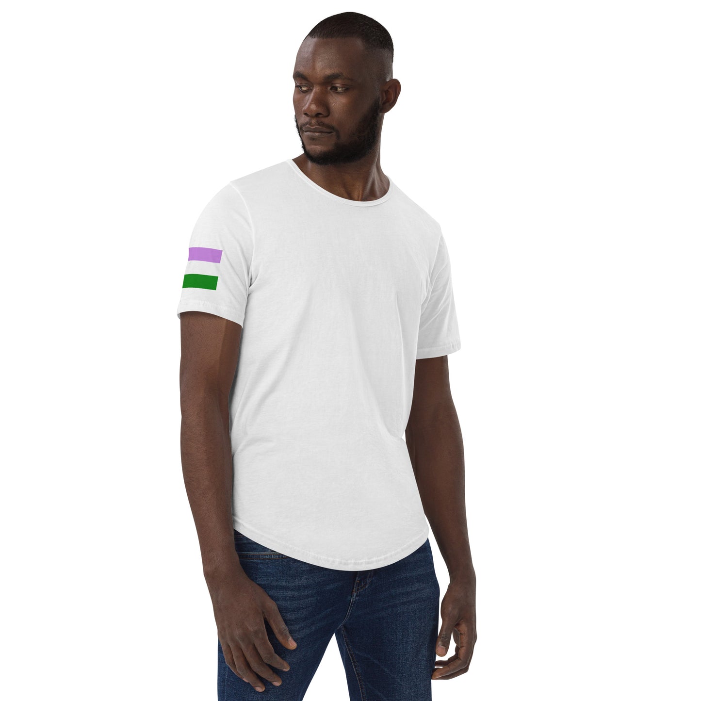 Genderqueer Pride Flag Curved Hem T-Shirt