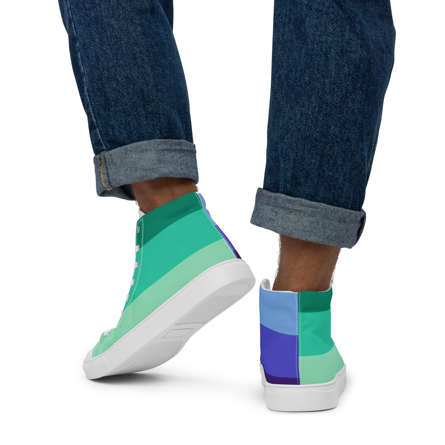 Gay Men’s Pride Flag High Top Canvas Shoes