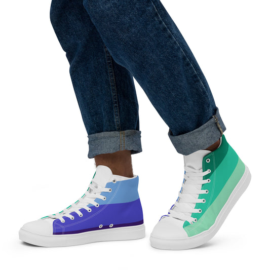 Gay Men’s Pride Flag High Top Canvas Shoes