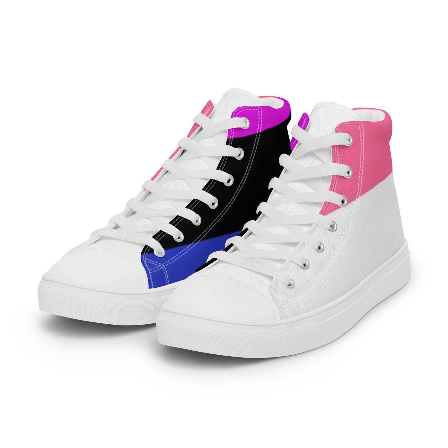 Genderfluid Pride Flag Men’s sized High Top Canvas Shoes