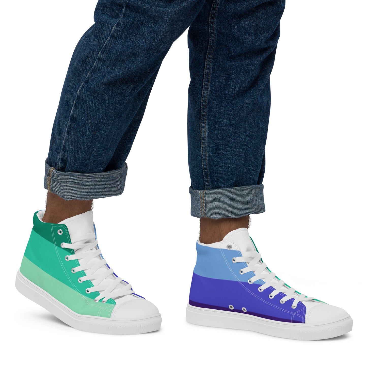 Gay Men’s Pride Flag High Top Canvas Shoes