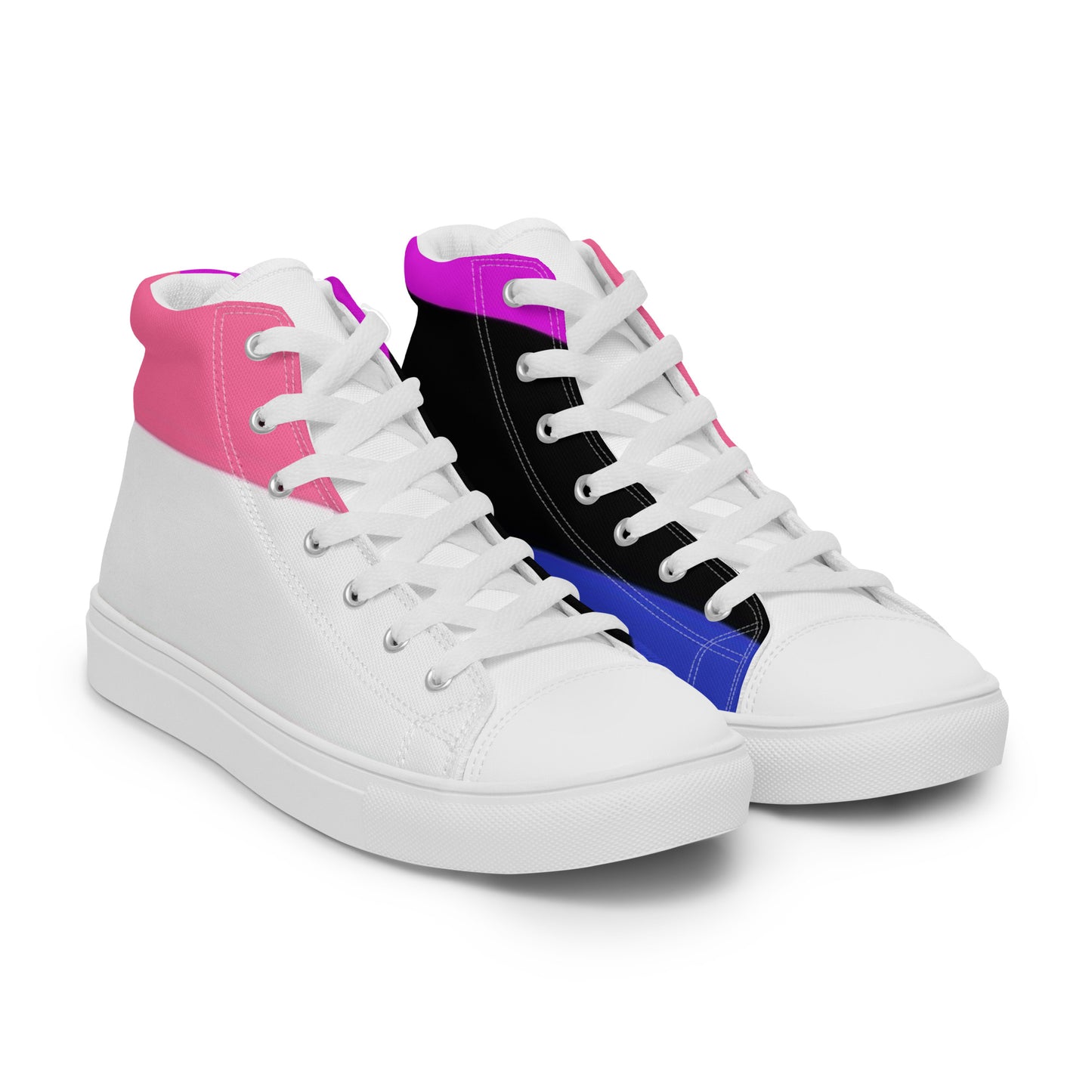 Genderfluid Pride Flag Men’s sized High Top Canvas Shoes