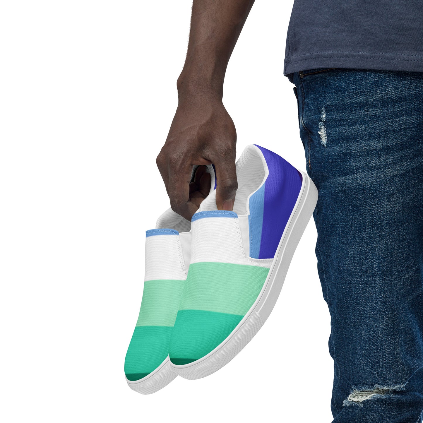 Gay Men’s Pride Flag Slip-On Canvas Shoes