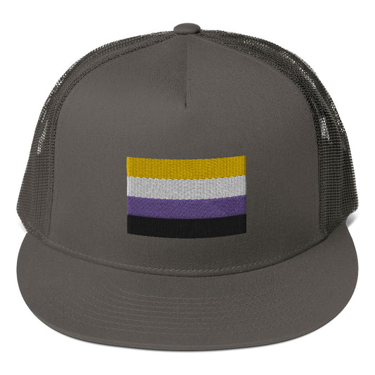 Non-Binary Pride Flag Mesh Back Snapback