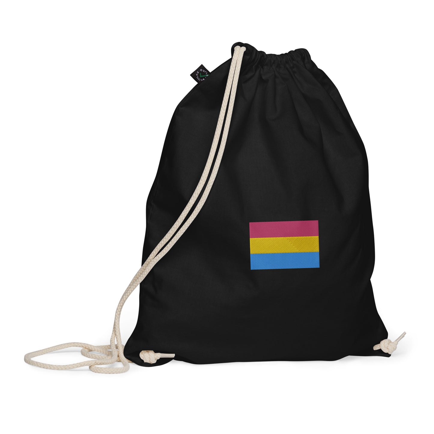 Pansexual Pride Flag Organic Cotton Drawstring Bag