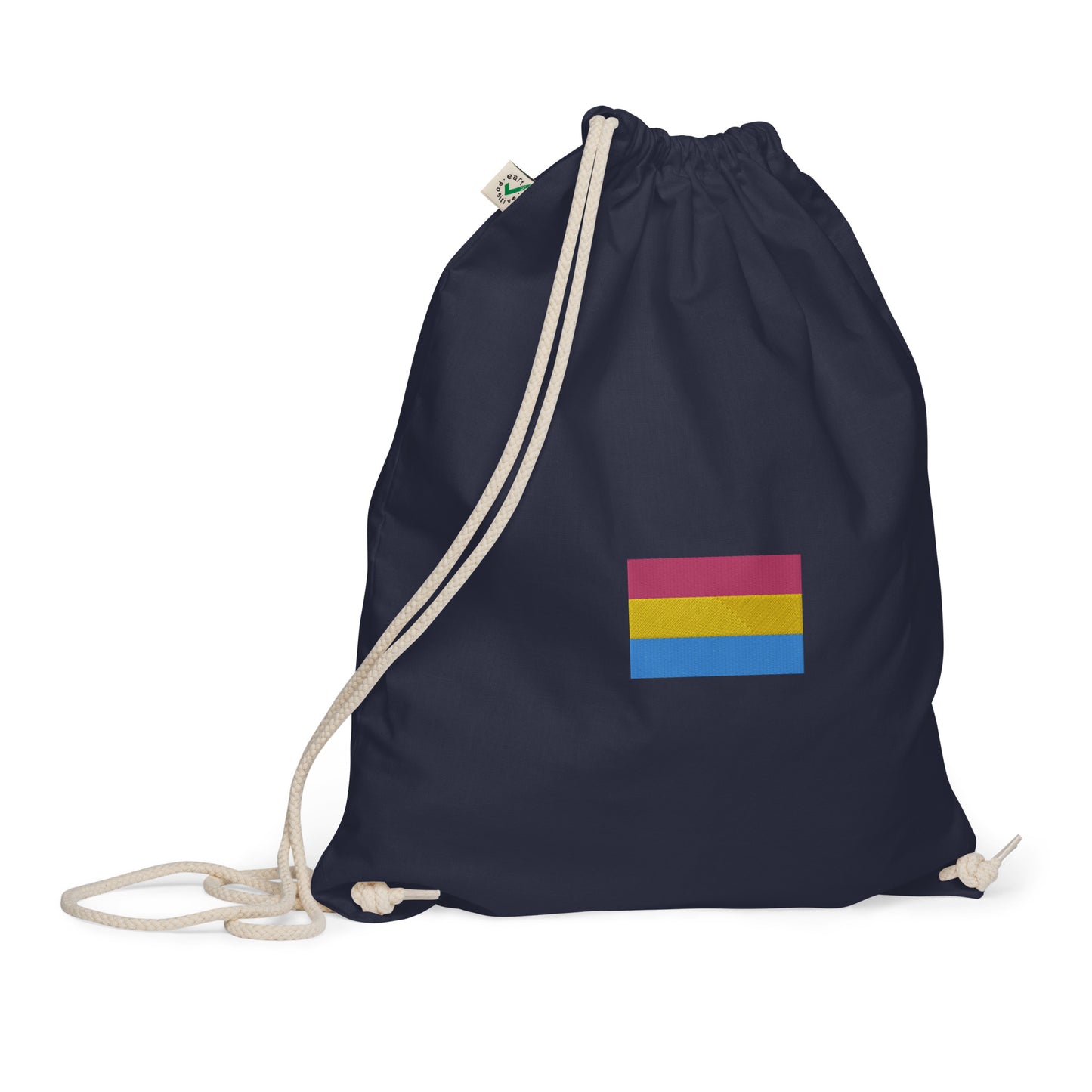 Pansexual Pride Flag Organic Cotton Drawstring Bag