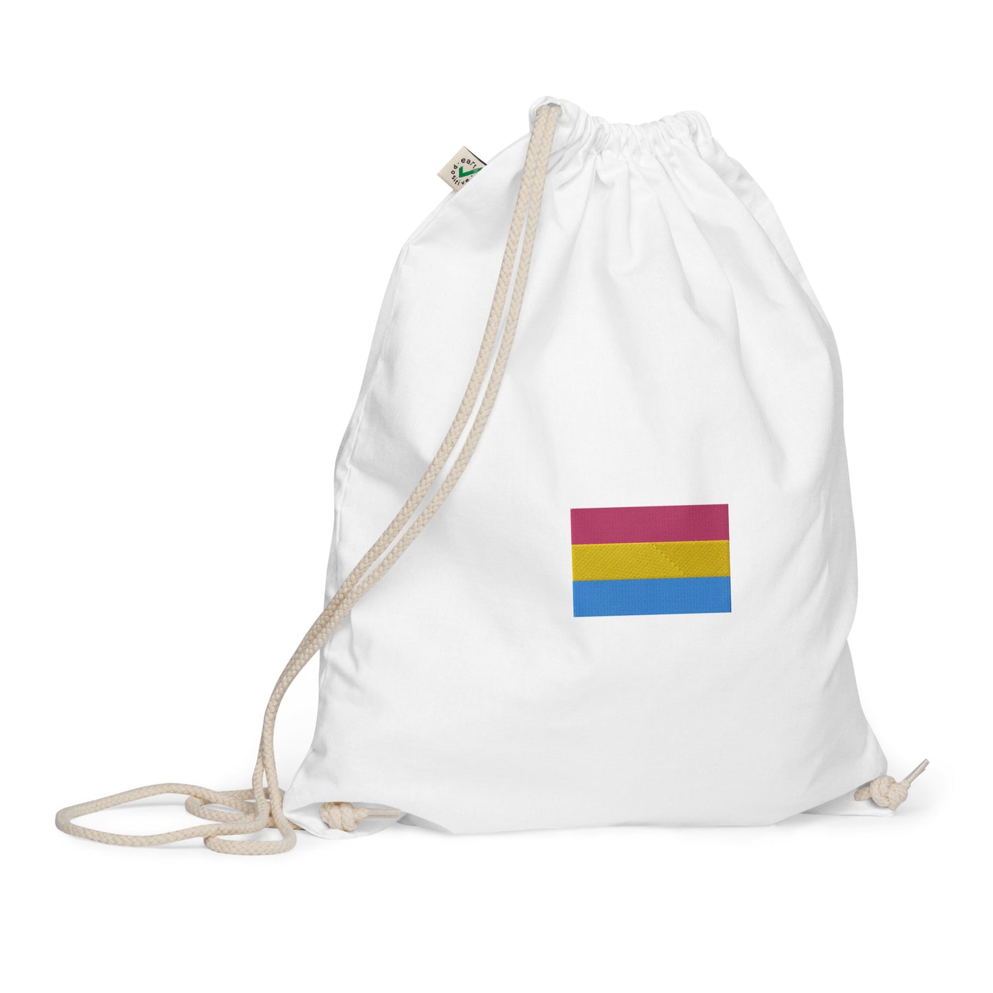 Pansexual Pride Flag Organic Cotton Drawstring Bag