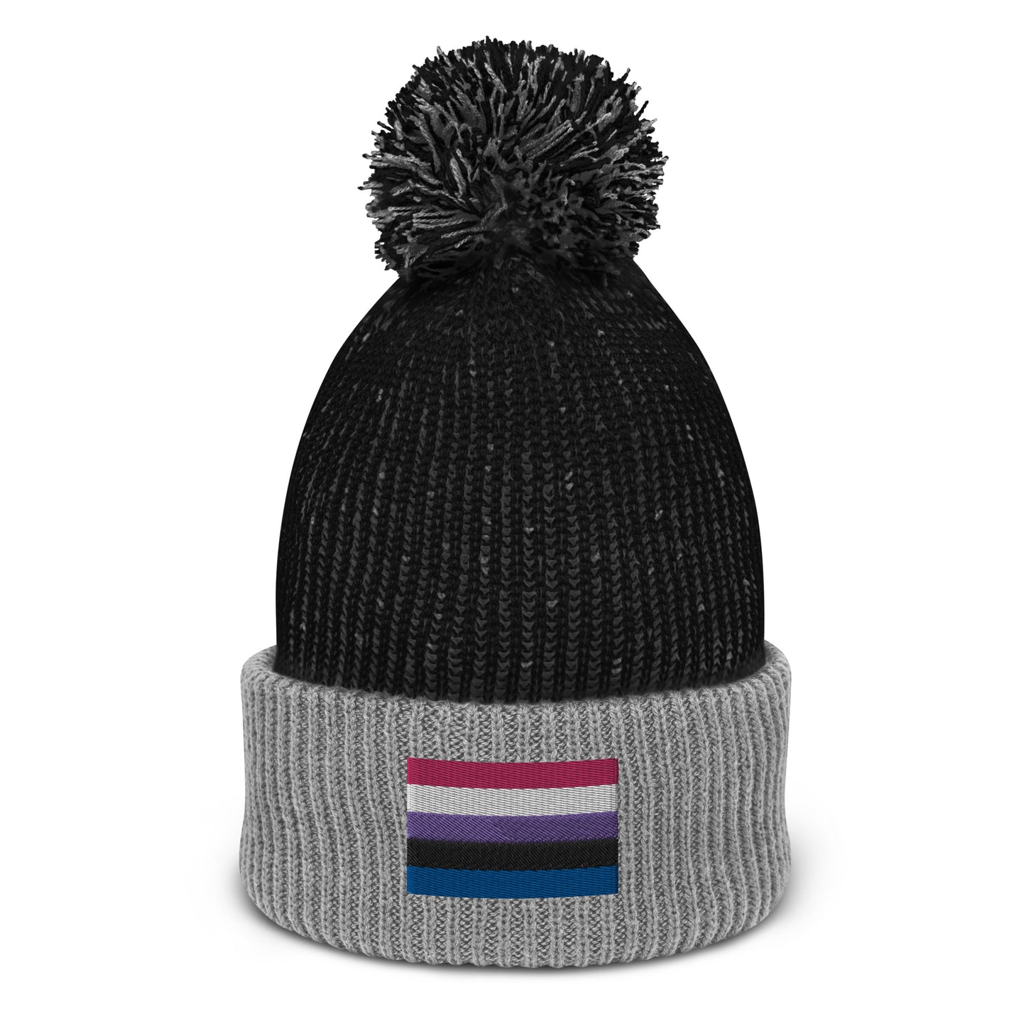 Genderfluid Pride Flag Pom-Pom Beanie