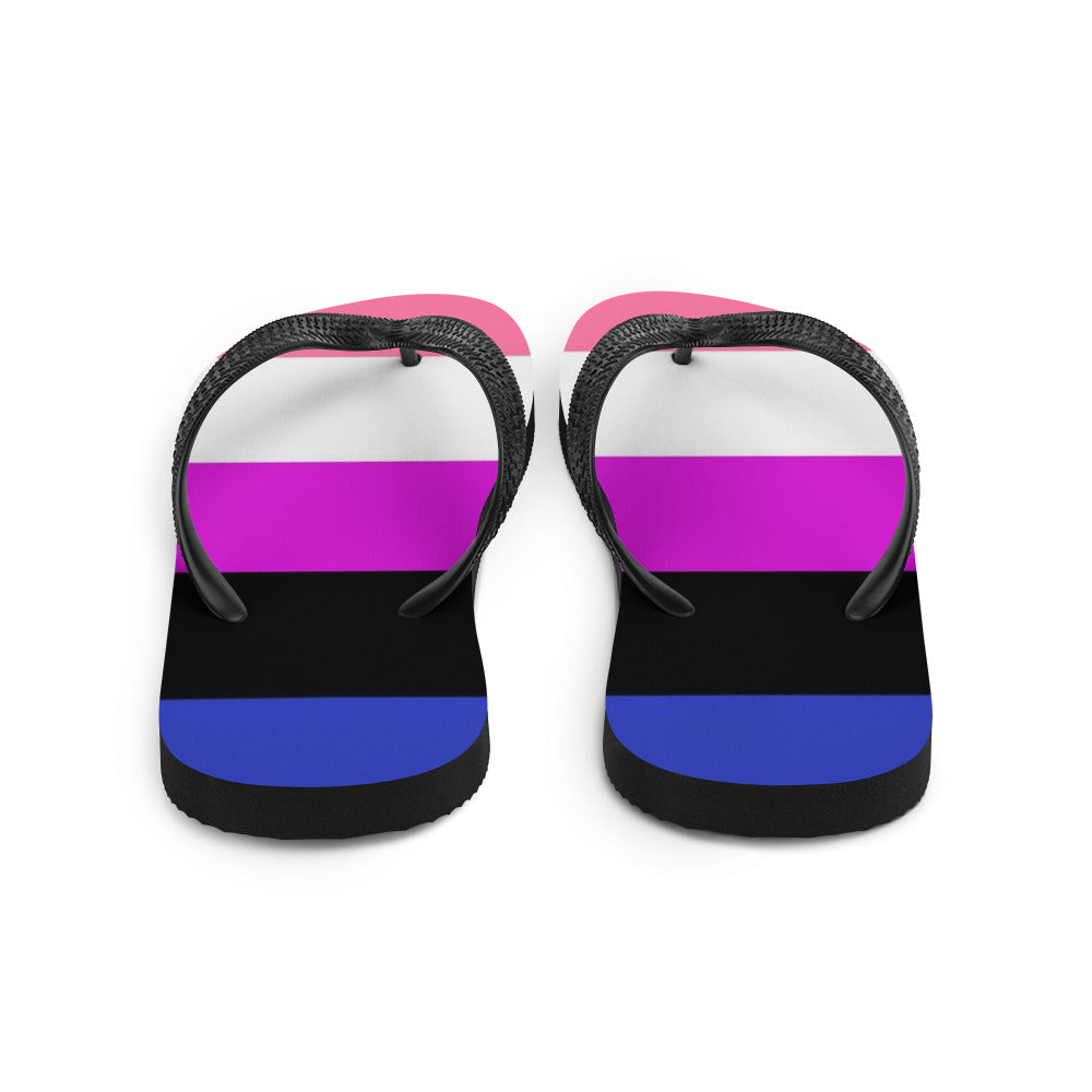 Genderfluid Pride Flag Flip-Flops