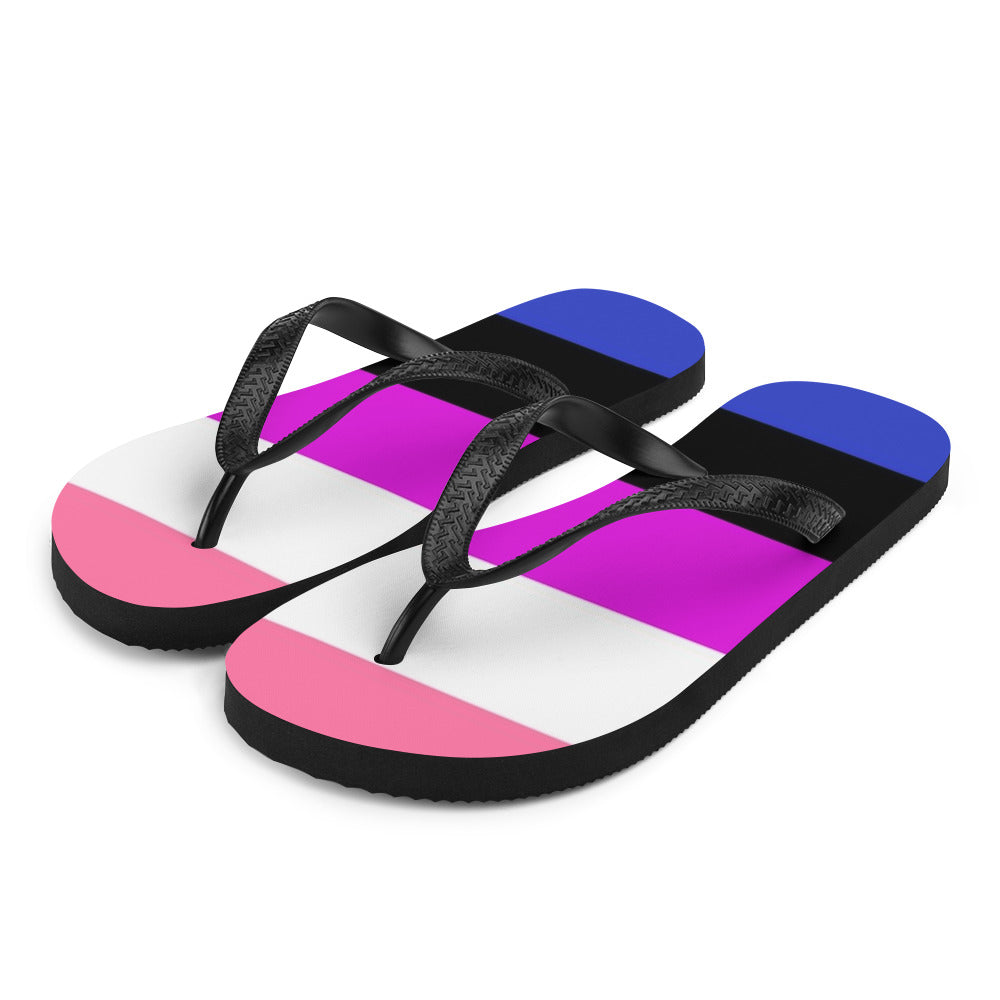 Genderfluid Pride Flag Flip-Flops