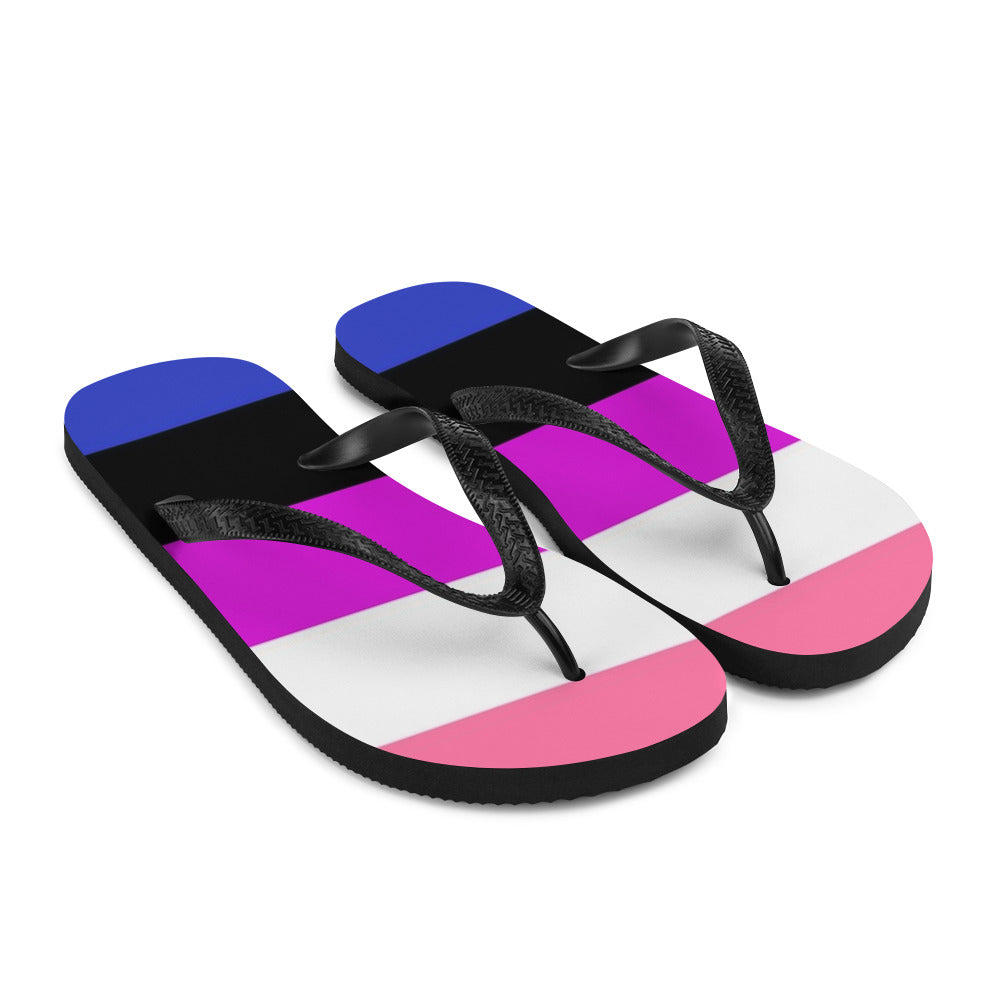 Genderfluid Pride Flag Flip-Flops