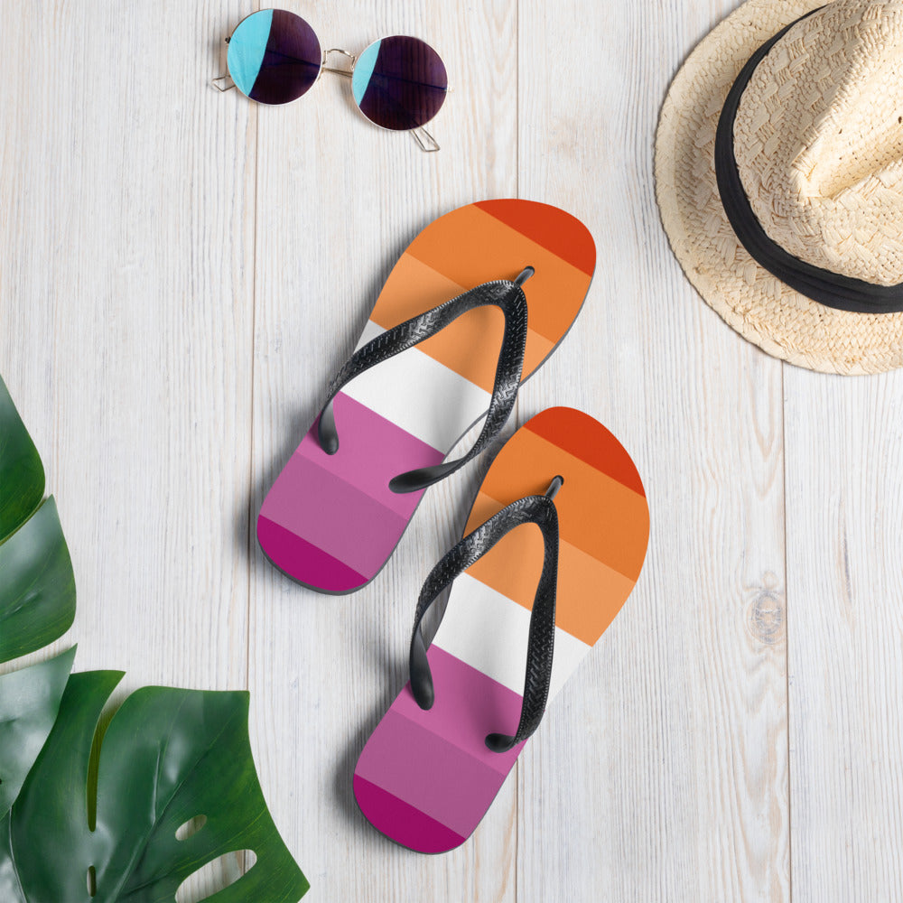 Lesbian Pride Flag Flip-Flops