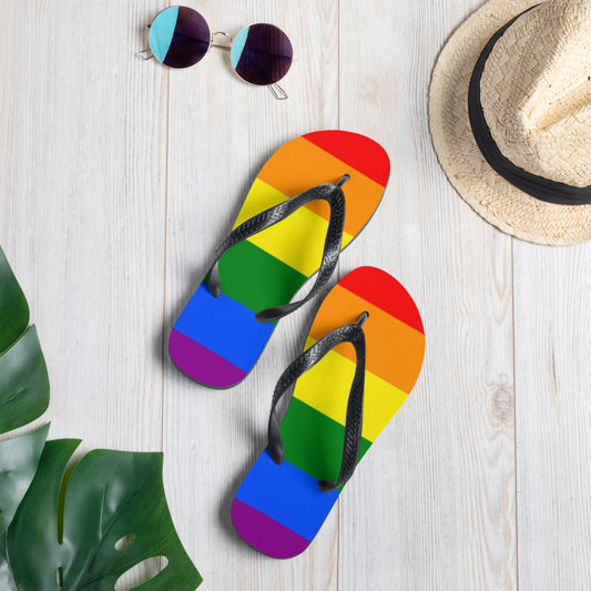 Pride Flag Flip-Flops