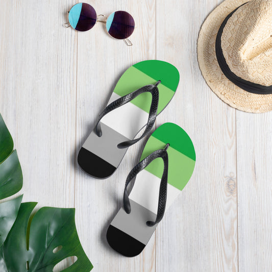 Aromantic Pride Flag Flip-Flops