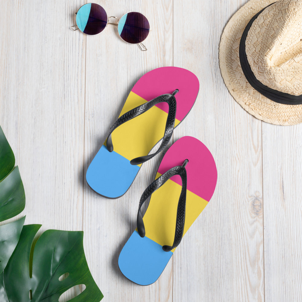 Pansexual Pride Flag Flip-Flops