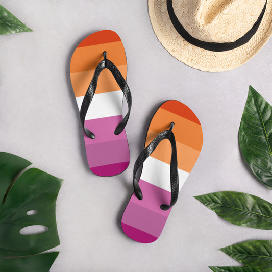 Lesbian Pride Flag Flip-Flops