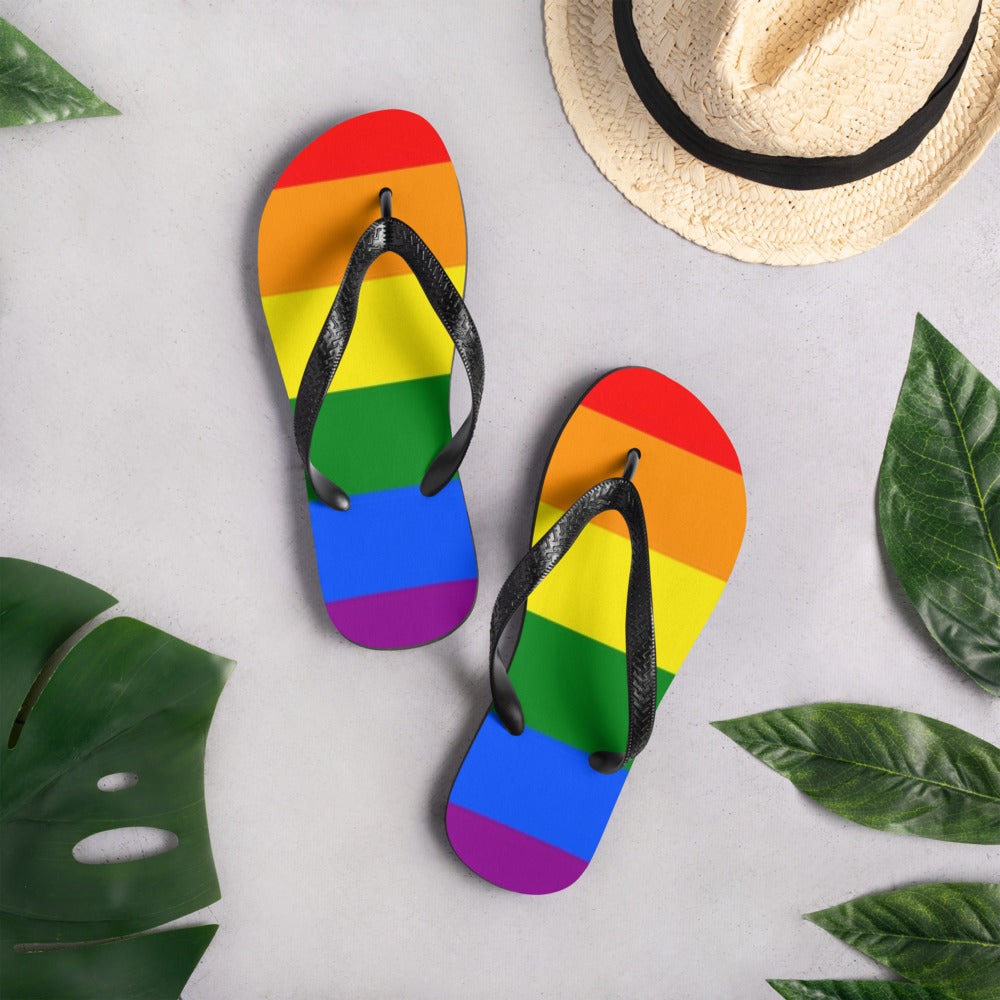 Pride Flag Flip-Flops