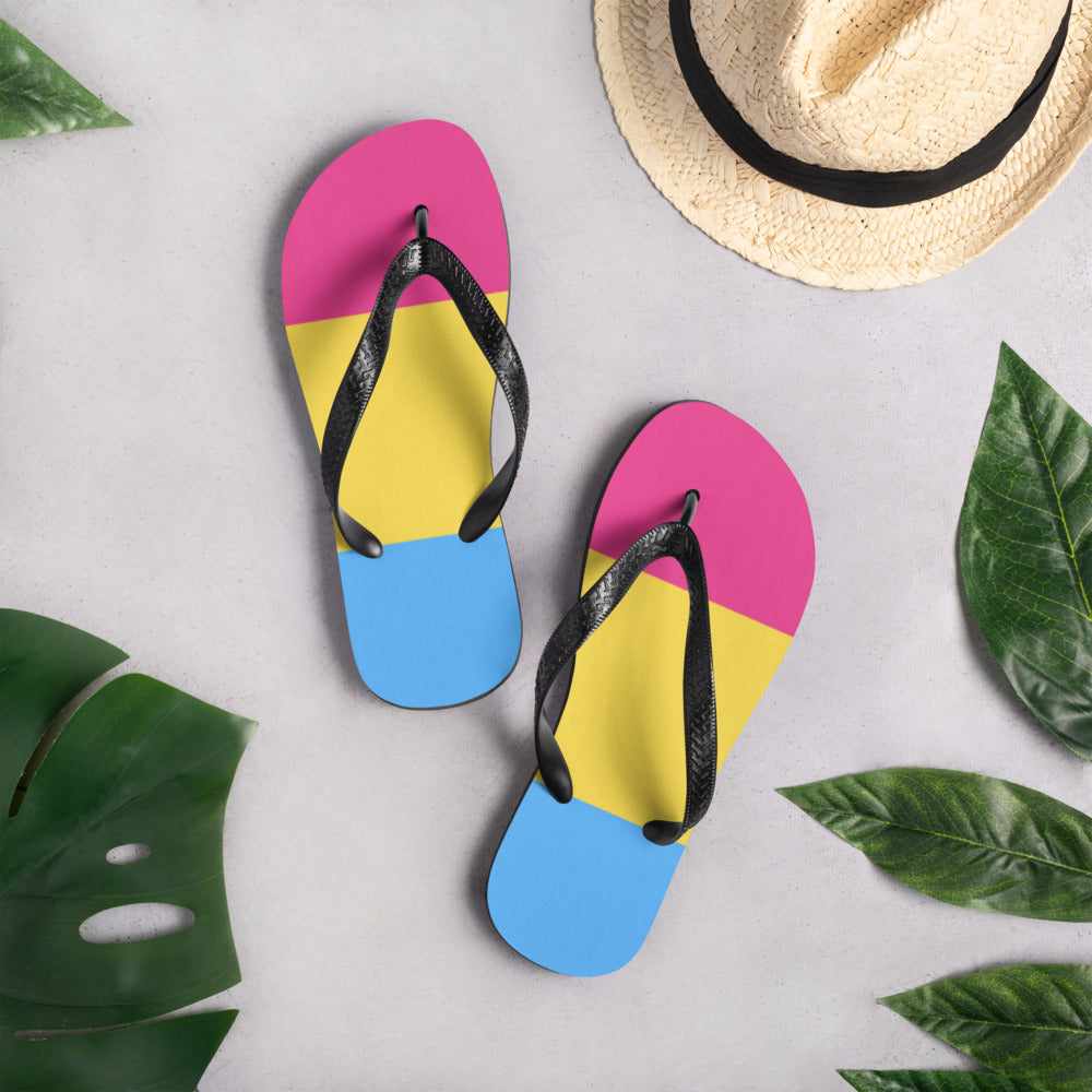 Pansexual Pride Flag Flip-Flops