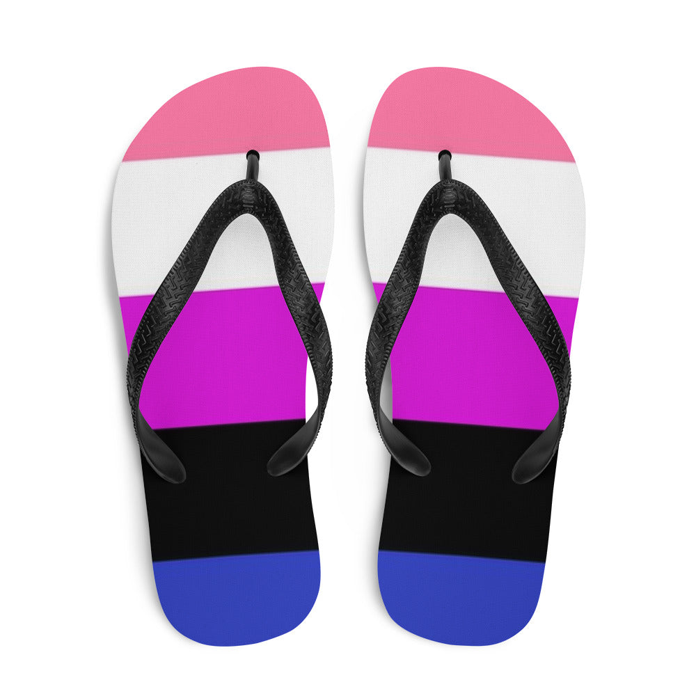 Genderfluid Pride Flag Flip-Flops