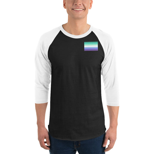 Gay Men's Pride Flag 3/4 Sleeve Raglan Shirt