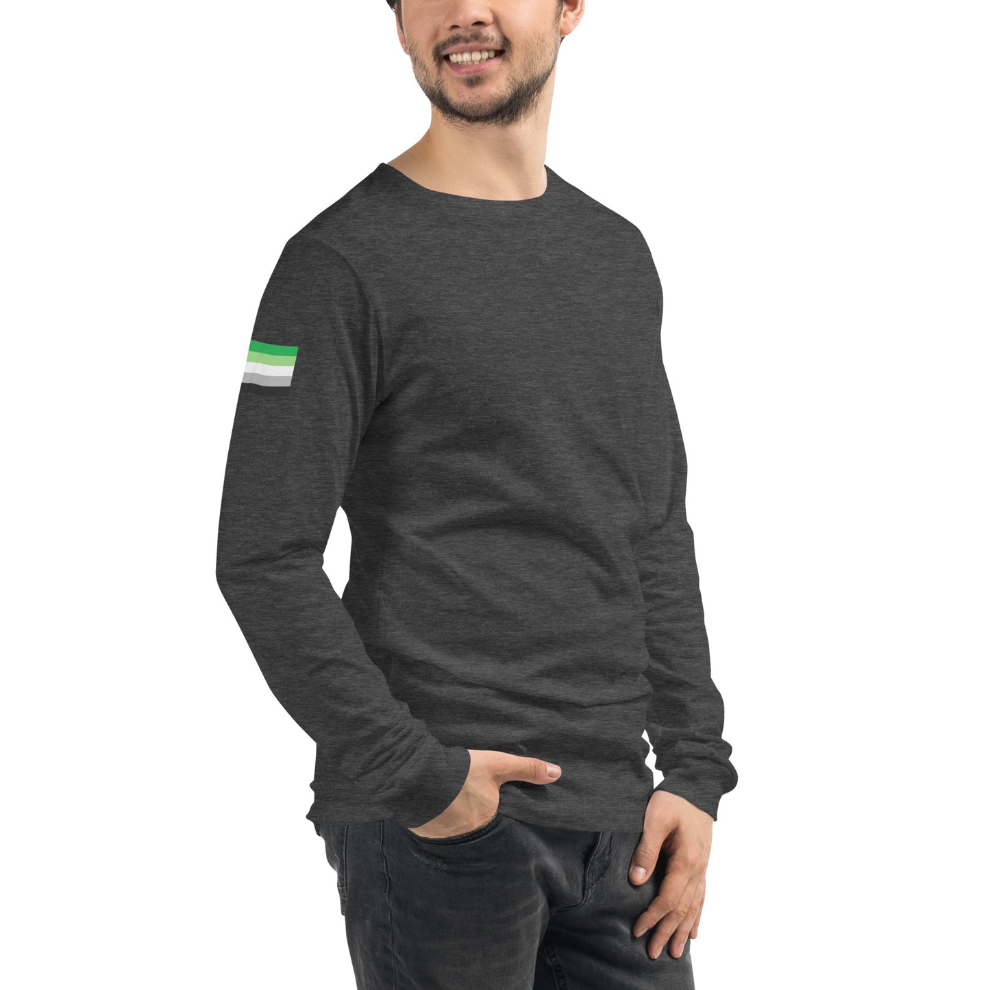 Aromantic Pride Flag Long Sleeve Tee