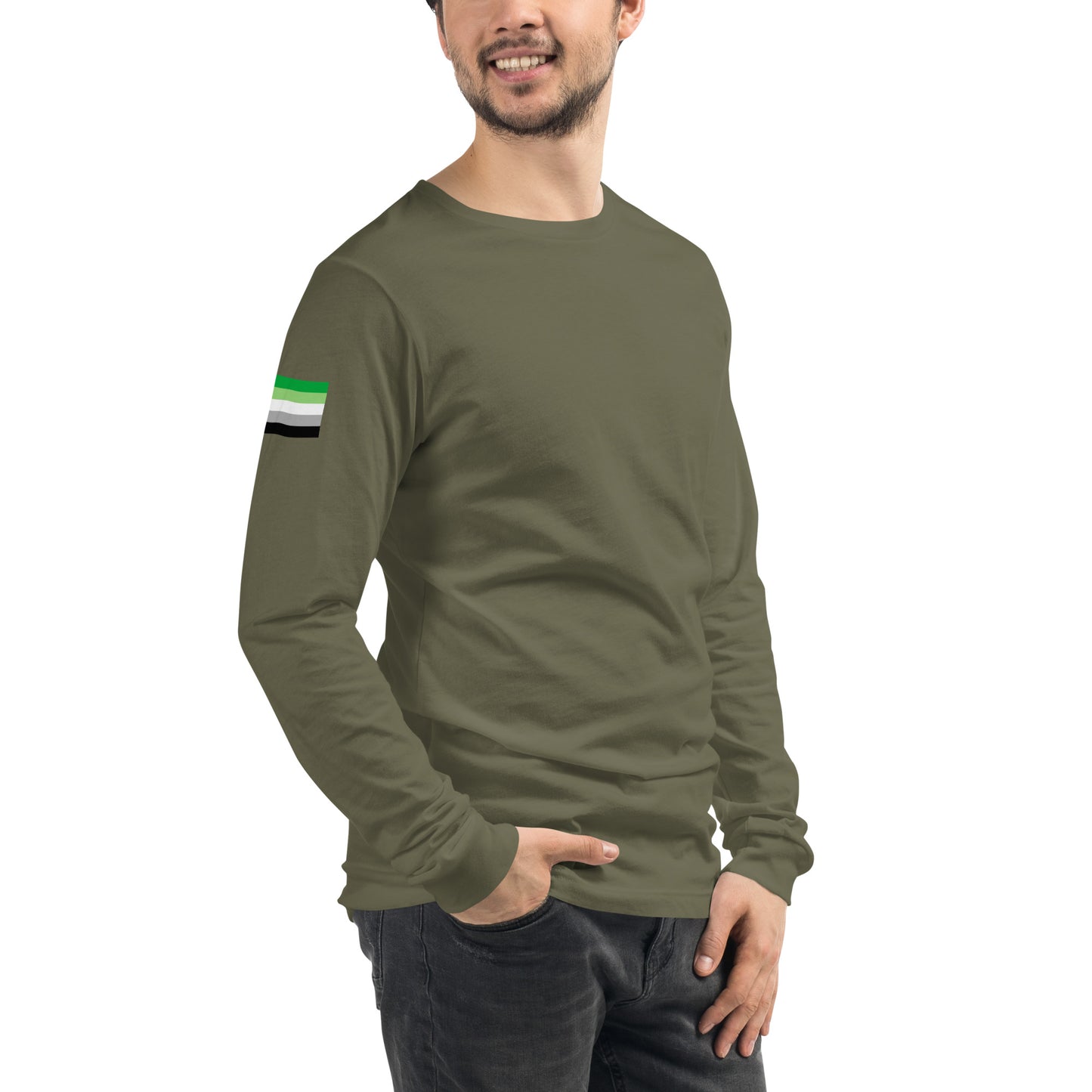 Aromantic Pride Flag Long Sleeve Tee