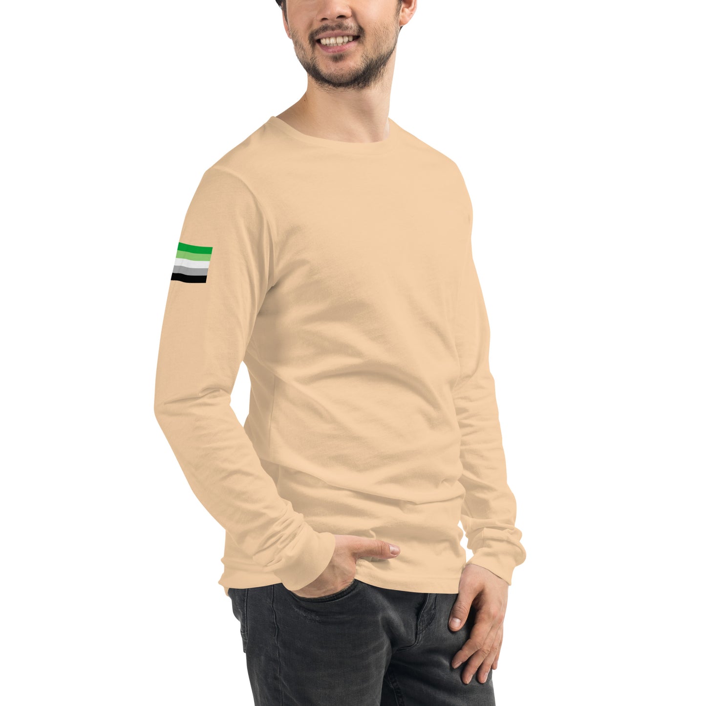 Aromantic Pride Flag Long Sleeve Tee