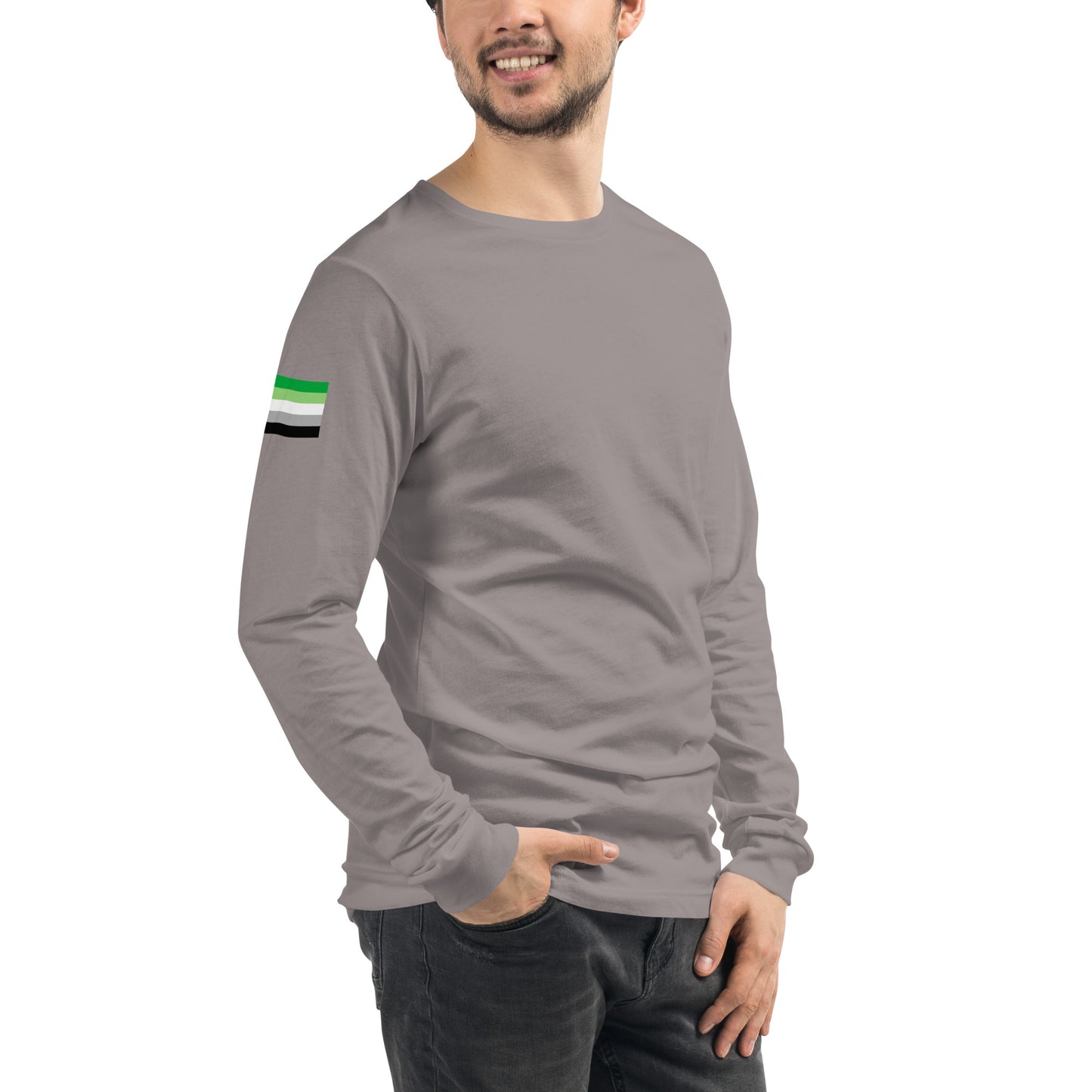 Aromantic Pride Flag Long Sleeve Tee