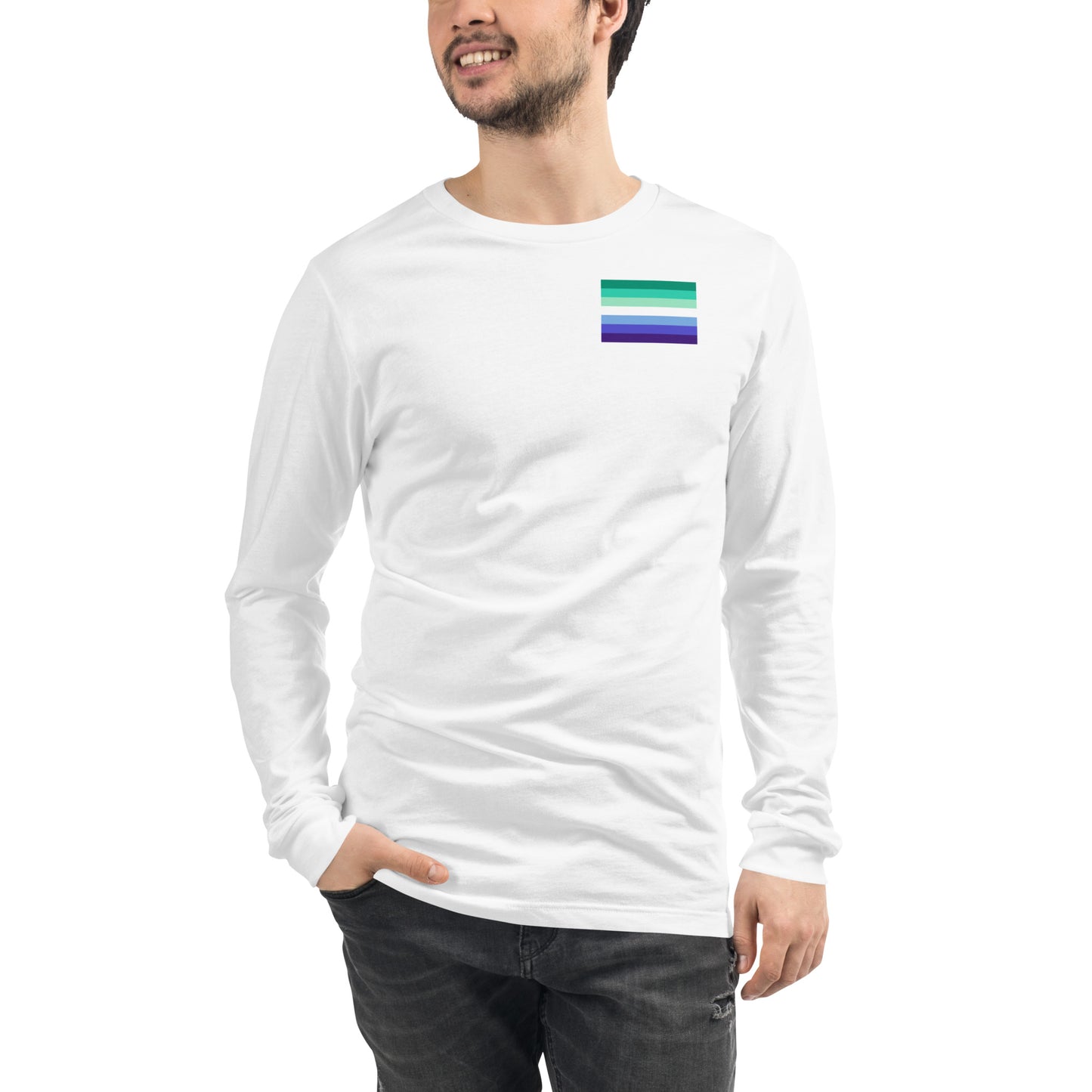 Gay Men's Pride Flag Long Sleeve Tee