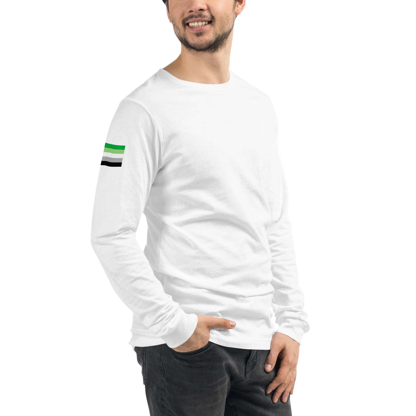 Aromantic Pride Flag Long Sleeve Tee