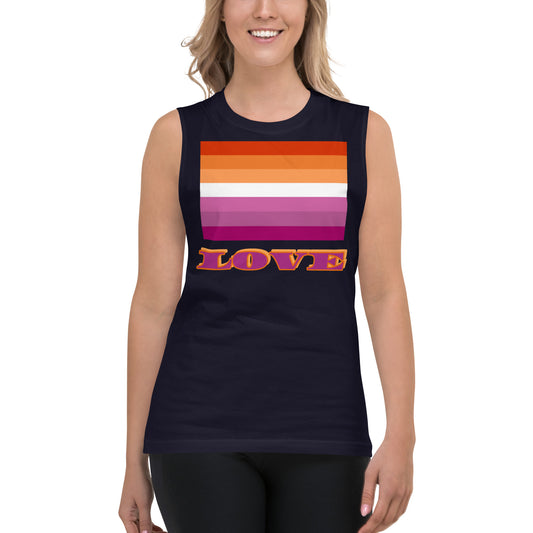 Lesbian Pride Flag Muscle Shirt