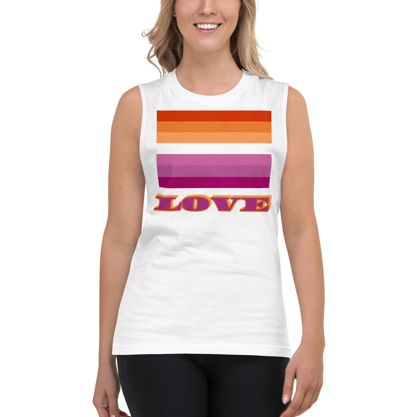 Lesbian Pride Flag Muscle Shirt