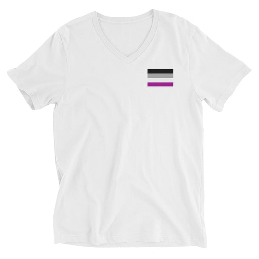 Asexual Pride Flag Short Sleeve V-Neck T-Shirt