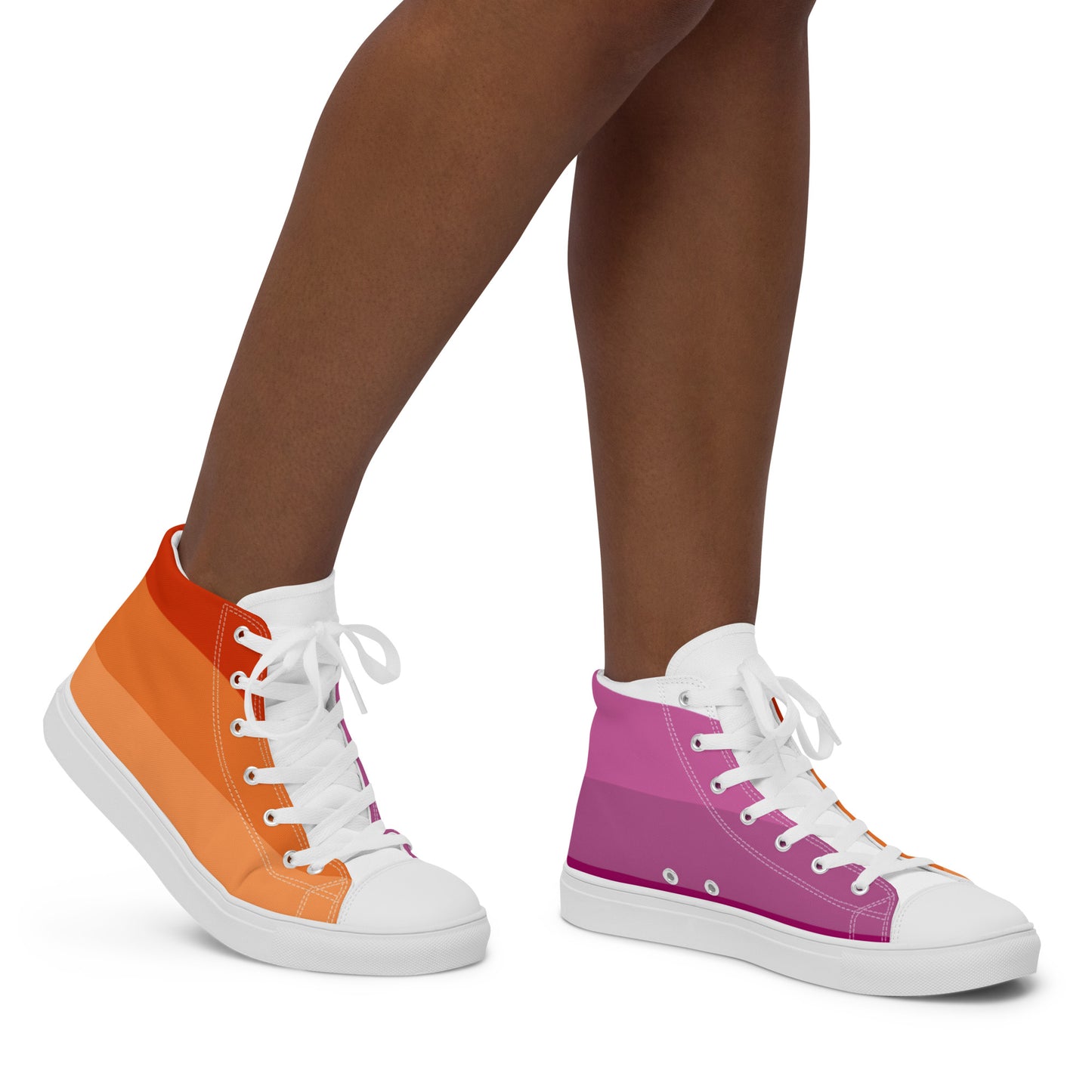 Lesbian Pride Flag High Top Canvas Shoes