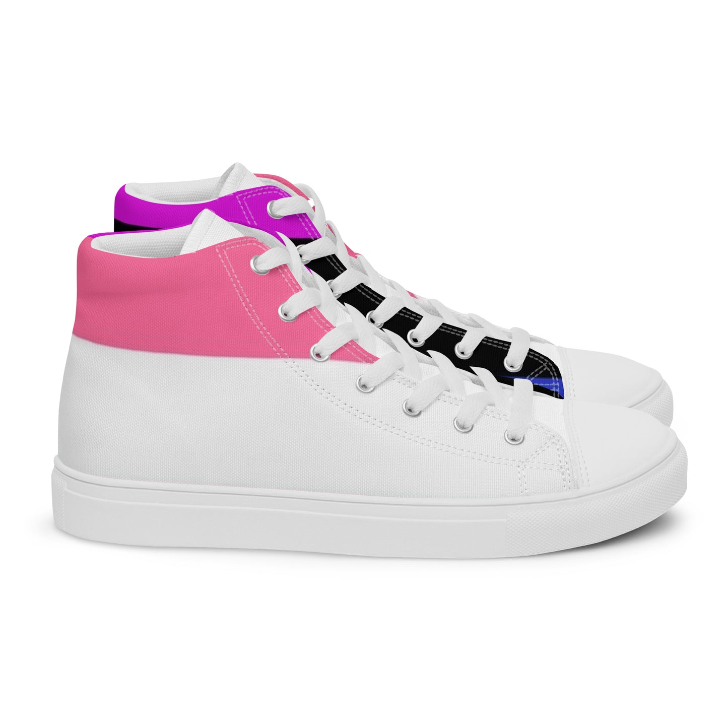 Genderfluid Pride Flag Women’s sized High Top Canvas Shoes