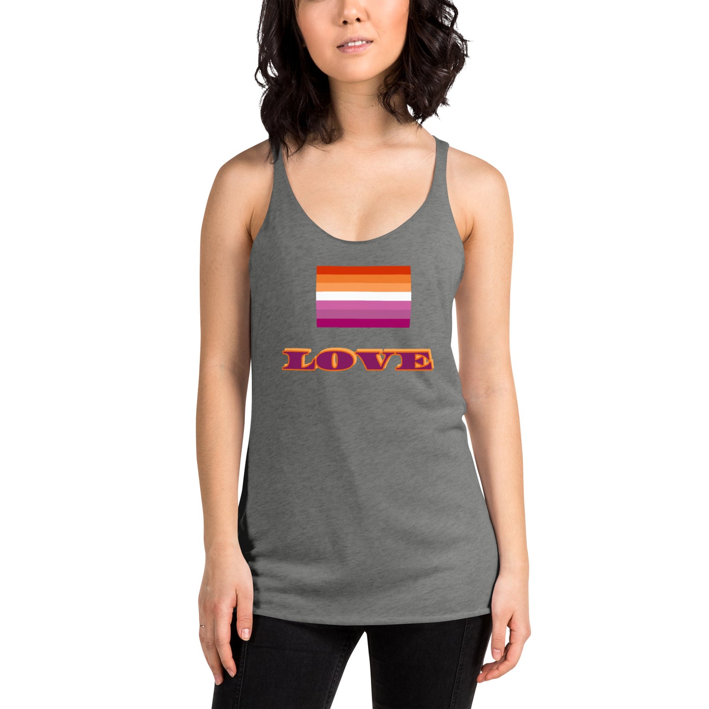 Lesbian Pride Flag Racerback Tank