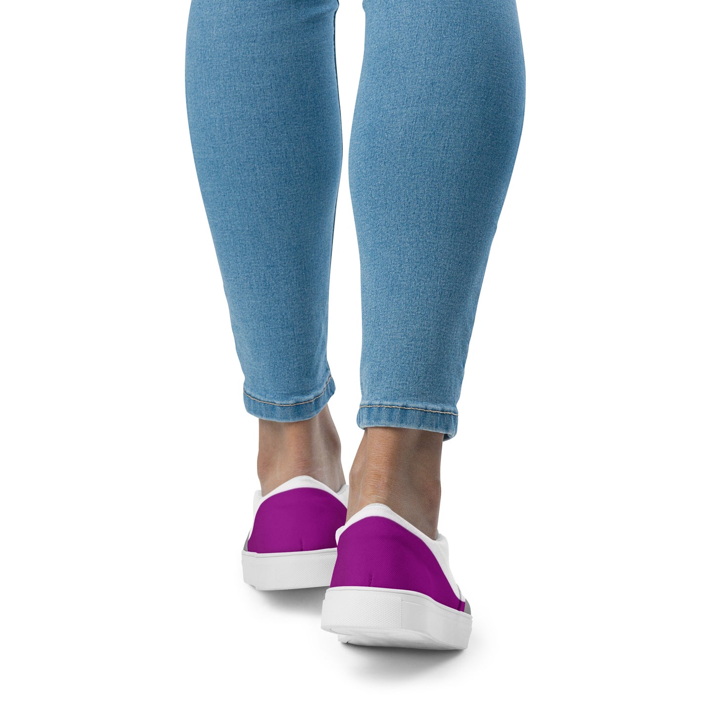 Asexual Pride Flag Women’s Sized Slip-On Canvas Shoes