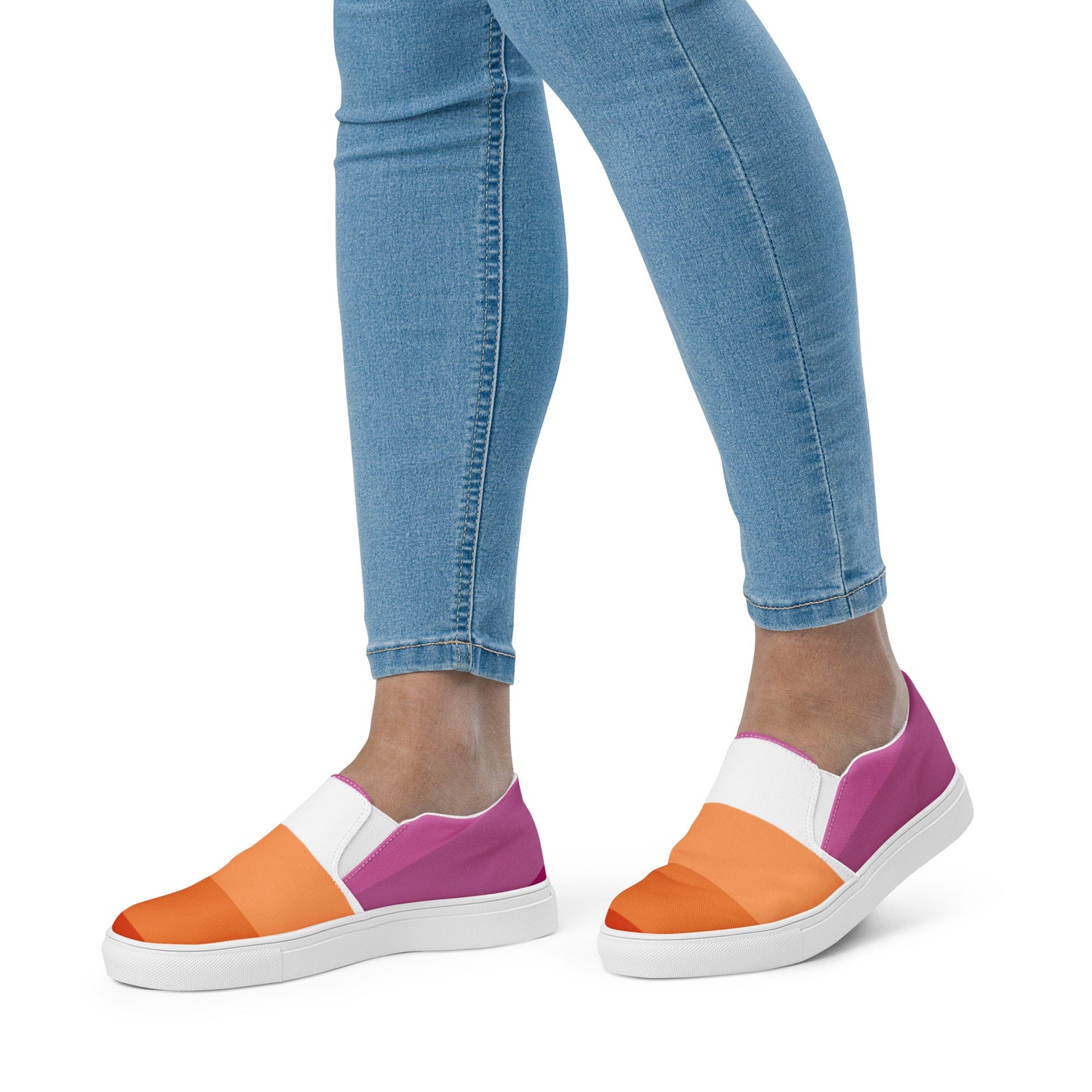 Lesbian Pride Flag Slip-On Canvas Shoes