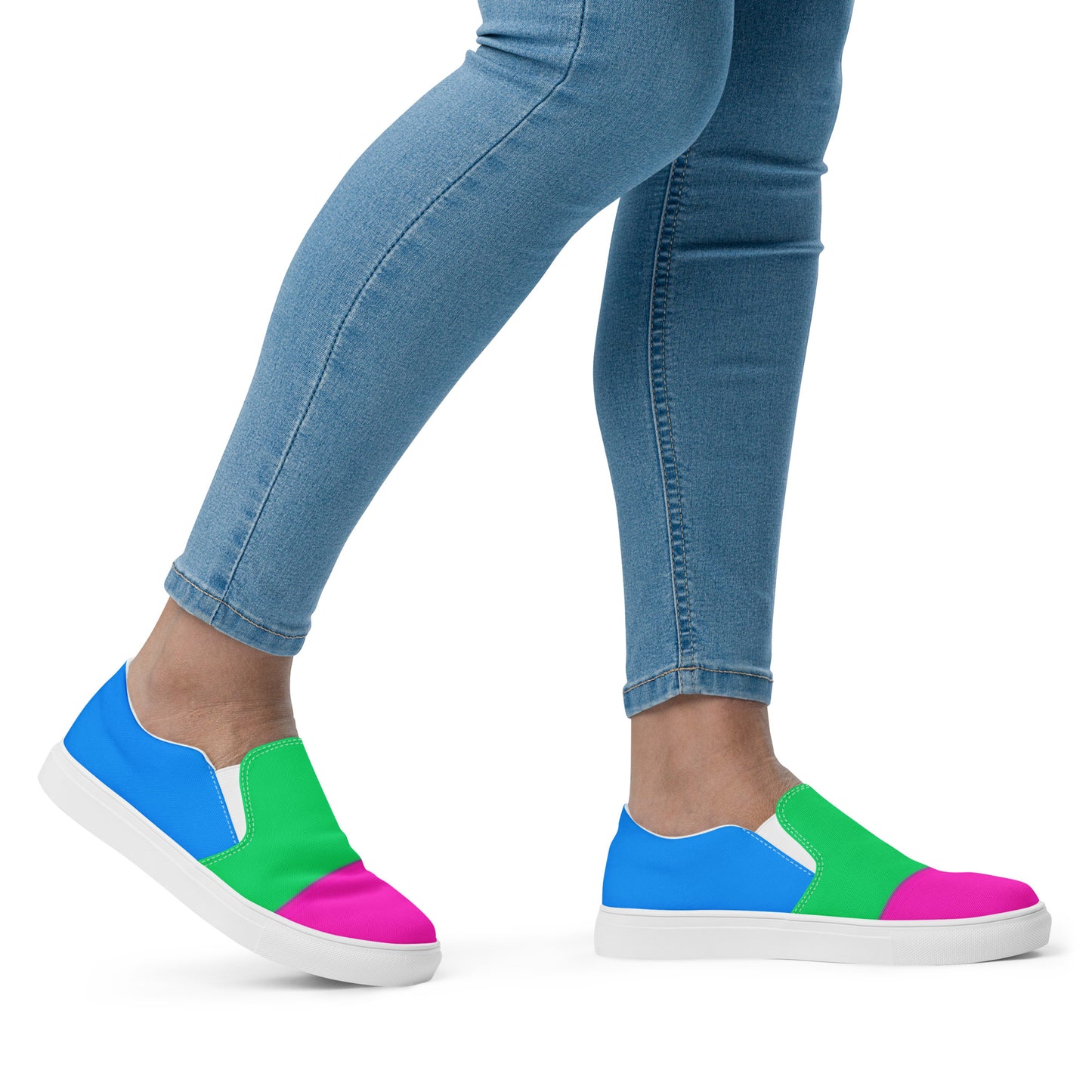 Polysexual Pride Flag Women’s sized Slip-On Canvas Shoes