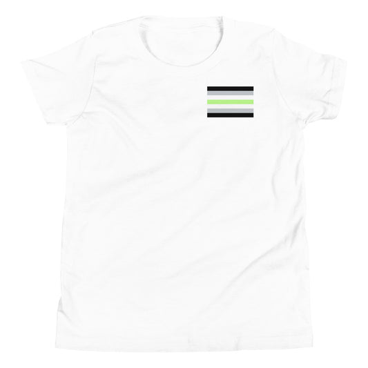 Agender Pride Flag Youth Short Sleeve T-Shirt